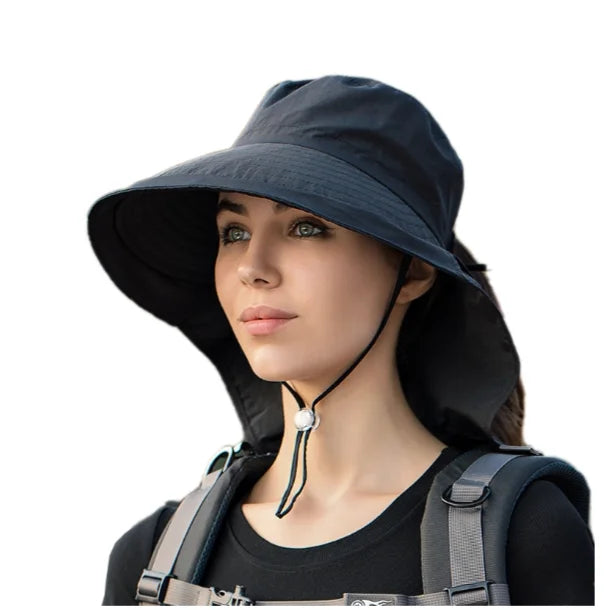 Women's Mountaineering Large Brimmed Fisherman's Hat Summer Outing Sun protection Shade Outdoor Sun Hat