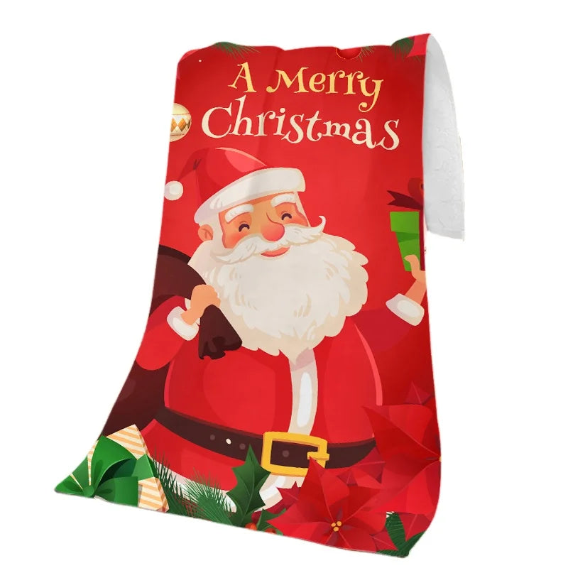 Sublimation Both Sides Print Cut Dog Tree Lenmon Towel Blanket Customized Beach Towel Bath Towel Christmas Gift