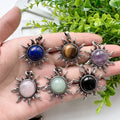 Healing Crystals Quartz Stone Pendant Necklace New Design Sun Charms Crystal Pendants for Jewelry Gift