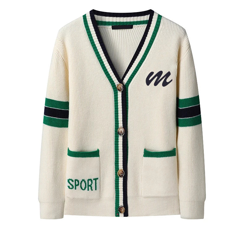 New Style Odm Cardigan Women's Sweater Rib Jacquard Knitted Sweater Sport Long Sleeve Sweater