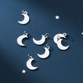 5.5mm 7mm Tiny Solid Sterling Silver Flat Crescent Moon Charms Pendant for Jewelry Supply Bulk