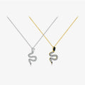 FUAMAY Woman's Gold-Plated Snake Serpent Choker Necklace Black Diamond Link Chain with Zircon for Gift Occasions