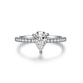 Custom Fine Jewelry Silver S925 Wedding and Engagement Moissanite Pear Rings for Women