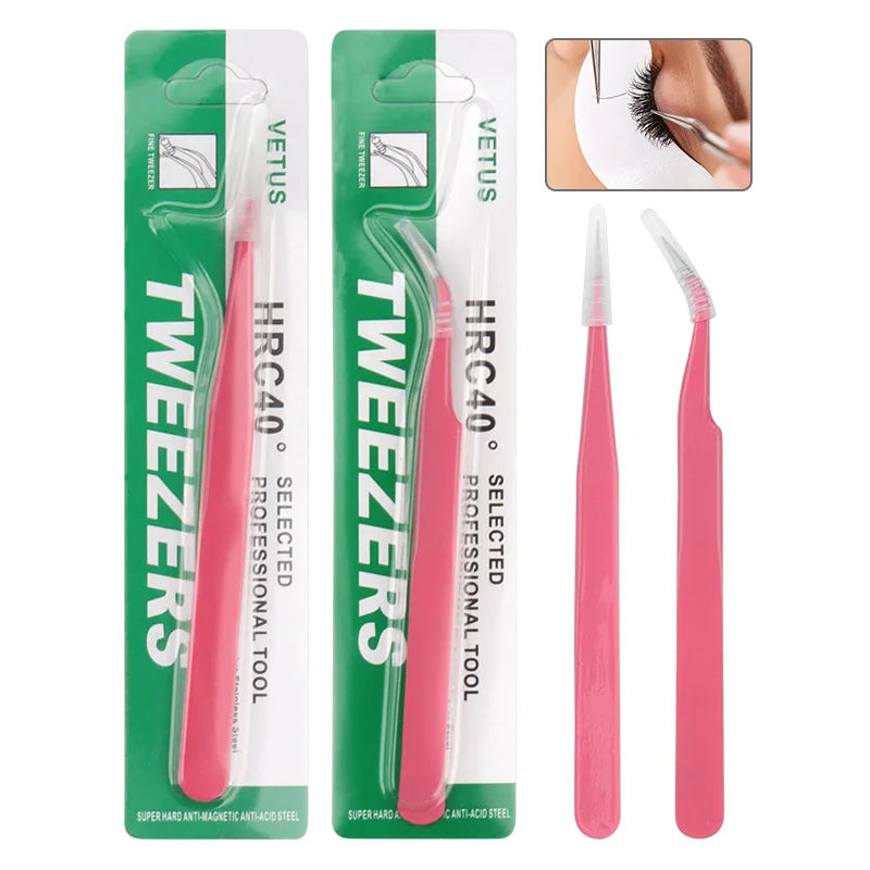 Professional Stainless Steel Eyelash Tweezers 3D Volume Lash Eyebrow Tweezer Eyelash Extension Women Makeup Tools Tweezers 17
