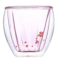 Factory Wholesale Same Sakura Shape High Borosilicate Double Wall Glass Coffee Cup