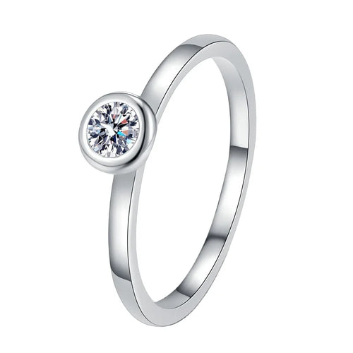 0.3 Carat White Color Factory Wholesale Moissanite Diamond 925 Sterling Silver Luxury Diamond Ring for Women