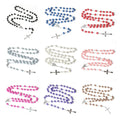 8mm Multiple Colorful Catholic Rosary Jewelry Wholesale Religious Rosary Beads Artificial Pearl Cross Necklace