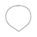 LUOTEEMI Cubic Zirconia Setting CZ Paved Wedding Necklace Diamond Tennis Necklace