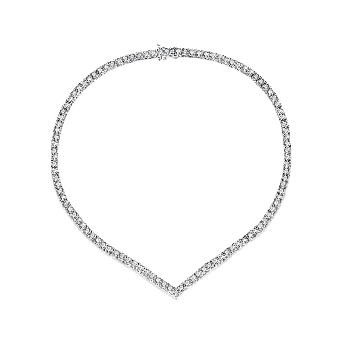 LUOTEEMI Cubic Zirconia Setting CZ Paved Wedding Necklace Diamond Tennis Necklace