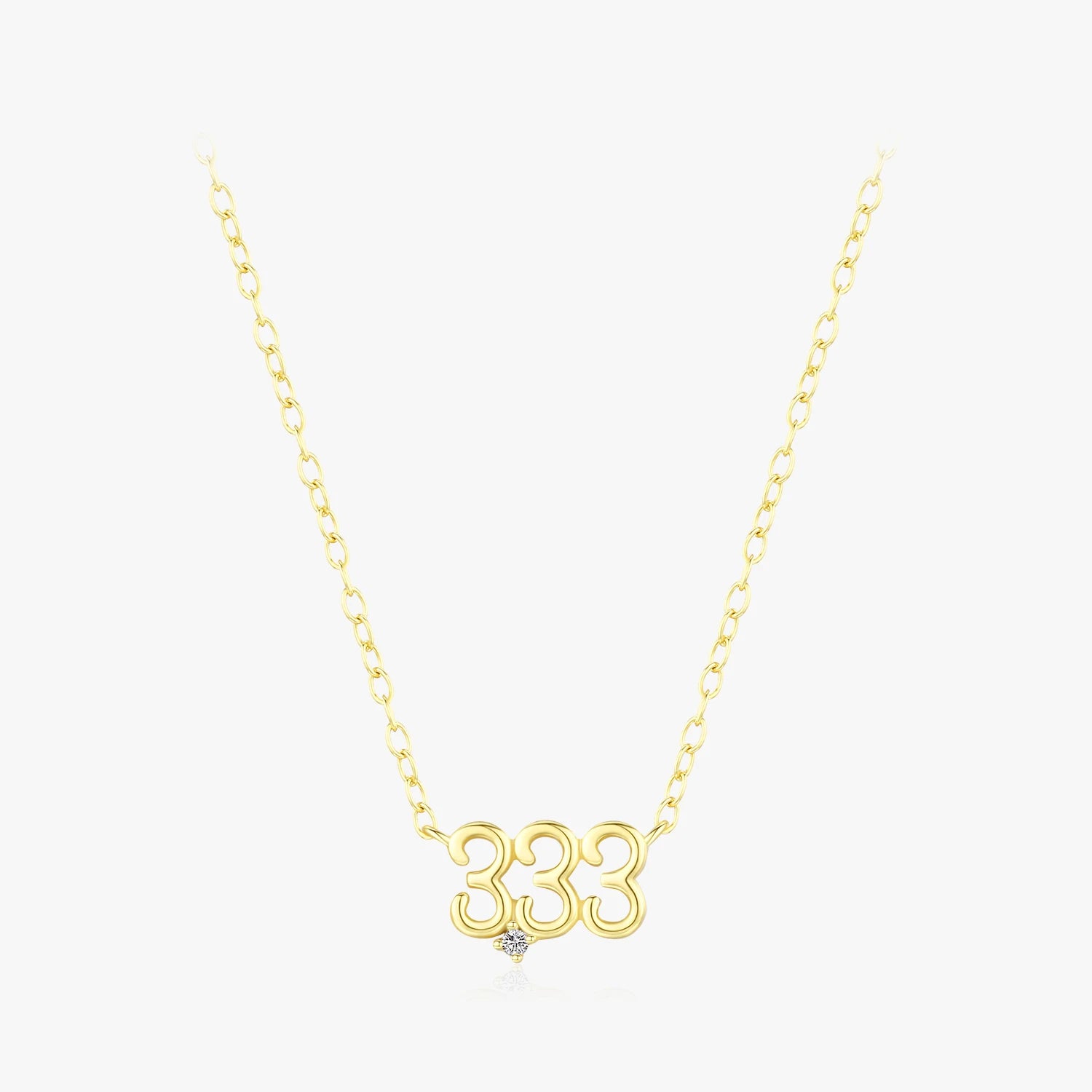 Sweet Holiday Link Chain Neck for Women Girls Fine Jewelry 925 Sterling Silver Lucky Number 3 Simple Necklace Pendant