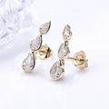 MSE-715 18K Solid Yellow Gold Pear Brilliant Cut Lab Grown Diamond Stud Earring