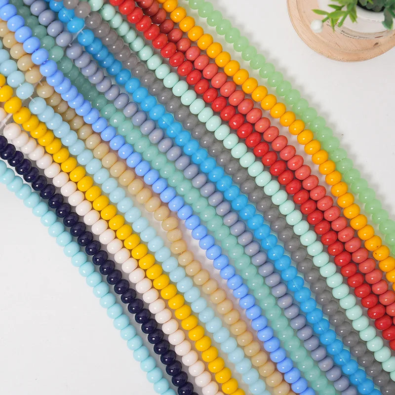 Factory Wholesale 10x7.5mm Glass Abacus Beads Diy Handmade Jewelry Natural Color Loose Beads