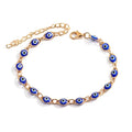 SC Gold Silver Adjustable Beads Chain Anklet Blue Evil Devil Eye Foot Chain Jewelry for Women Girls Beach Accessory