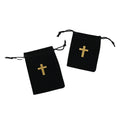 Storage for Prayer Beads Black Flannelette Bag Jewelry Gift Storage Rosary Bag Cross Jewelry Drawstring Pocket Rosary Pouch