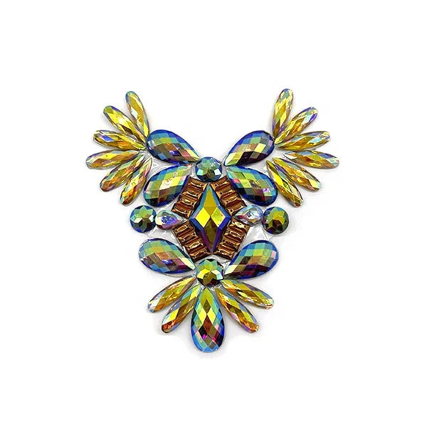 Wholesale DIY Iron on Rhinestone Chain Trimming  Hot Fix Crystal Applique Patch for Brazil Carnival Clothes Costume Designing