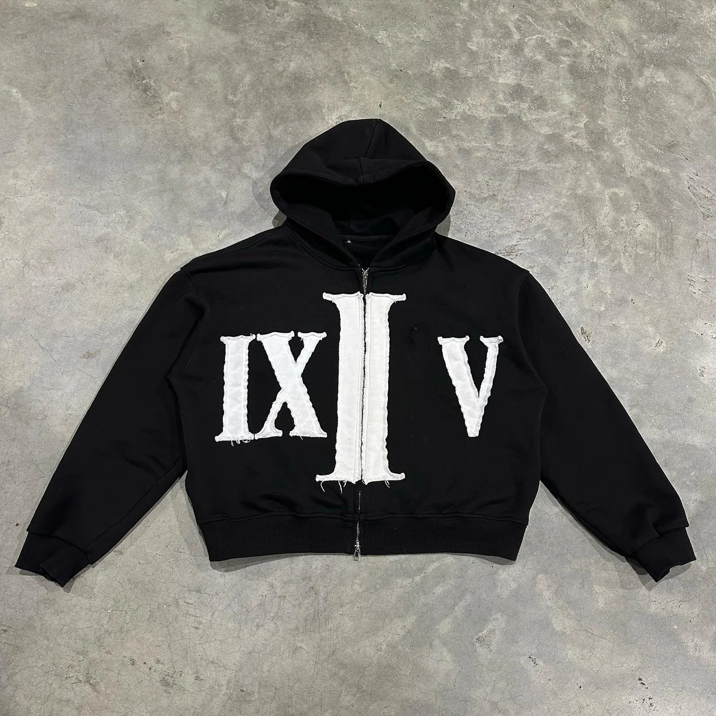 Custom Manufacturer's Heavyweight 100% Cotton Oversized Zipper Hoodie Men Vintage Faded Black Acid Wash Design Distressed