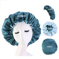 Hot Selling Plain Night Sleeping Cap Women Double Layer Elastic Adjustable Reversible Hair Silk En Satin Bonnet