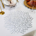 Tabletex Hibiscus Flower Bronzing PVC Placemat Hollow Insulation Coaster Pads Table Bowl Home Christmas Decor Heat Resistant