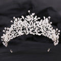 SLBRIDAL Handmade Colorful Rhinestones Crystal Pearls Bridal Tiara Headband Wedding Bridesmaids Crown Women Girls Hair Jewelry
