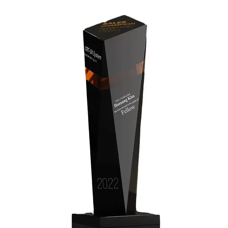 26.5cm Amber Black Diamond with Black Crystal Rophy MH-J0288