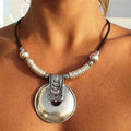 JOYFFO Women's Vintage Statement Silver Pendant Necklace Handmade Bohemian Etsy Jewelry for Party Personalized Design