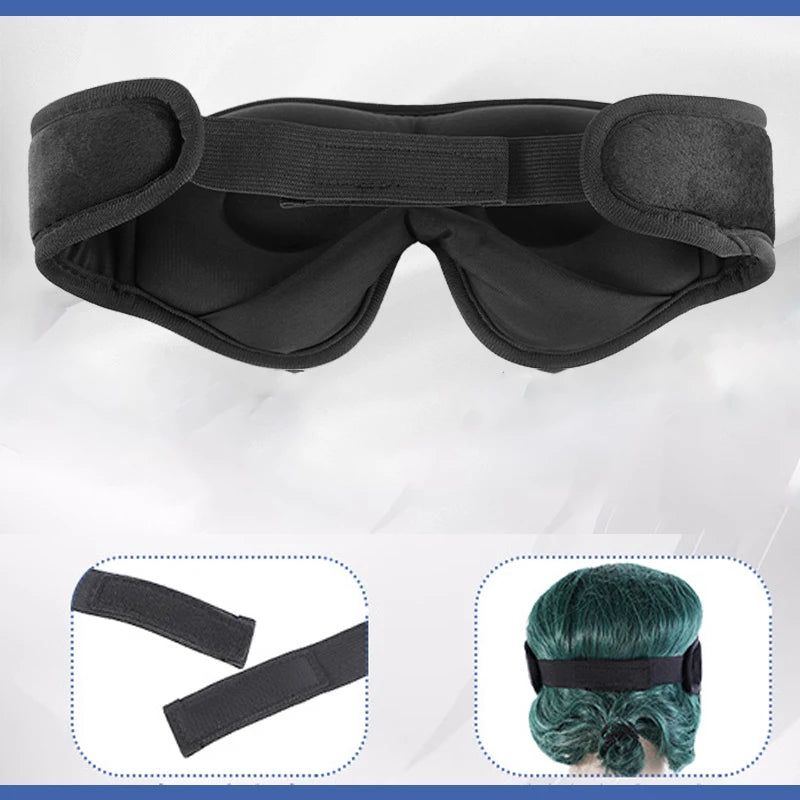 Custom 3D Foam Velvet Sleep Mask Adjustable Reusable Oversized Super Soft Luxury Eye Cover for Eye Health