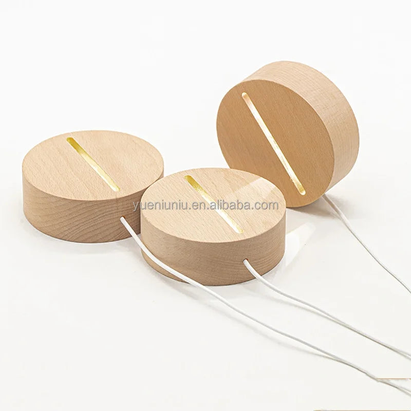 Best Quality Modern Residential DIY USB Wooden Base LED Lamp with Dimmable Night Light for Acrylic
