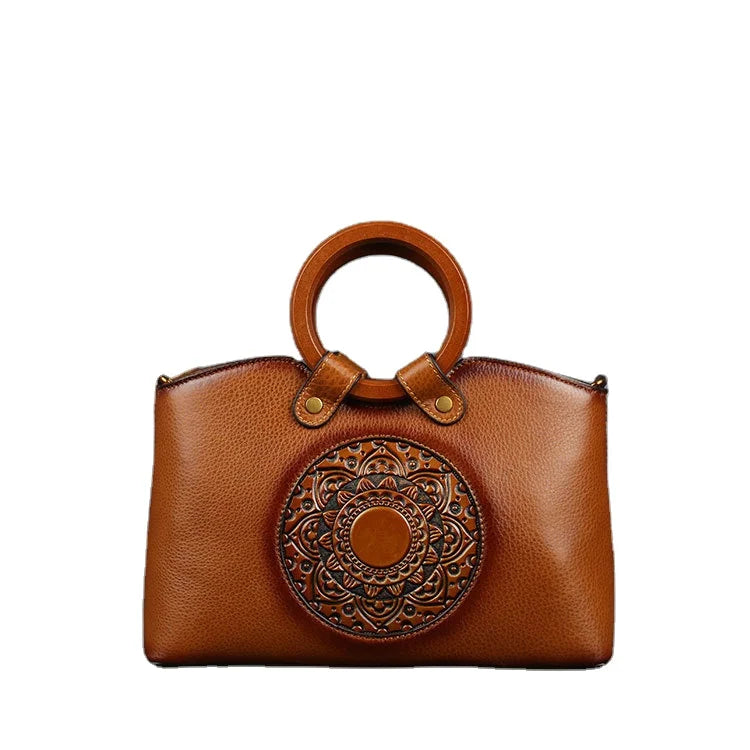 Ladies Bags 2022 Genuine Leather Messenger Crossbody  Bag Vintage Chinese Style Handbag with Luxury Crossbody Bag