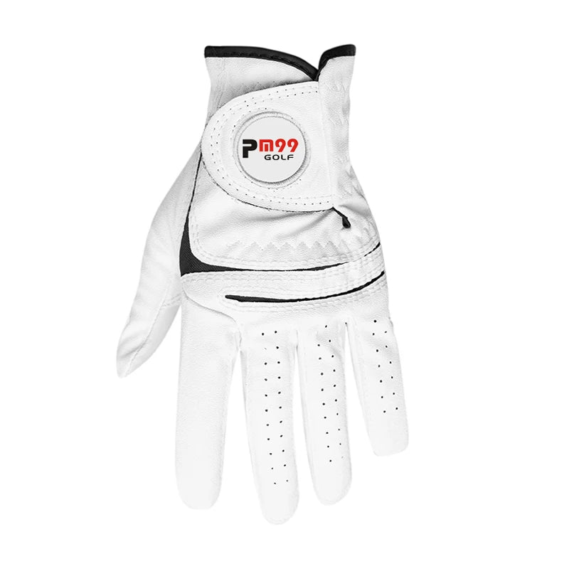 Premium One Size Cabretta Leather Golf Gloves for Men Women Winter Sports Customizable Kids' Cartoon Logo Sheepskin for Fishing
