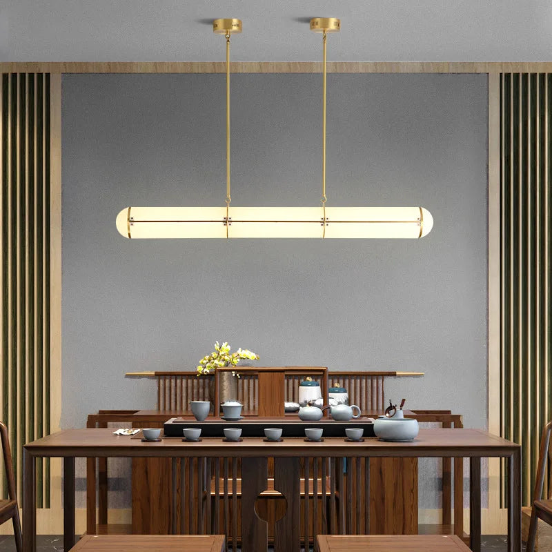 Minimalist Restaurant Chandelier Luxury All Copper Pendant Light Hall Bar Cafe Long Modern Hanging Pendant Light