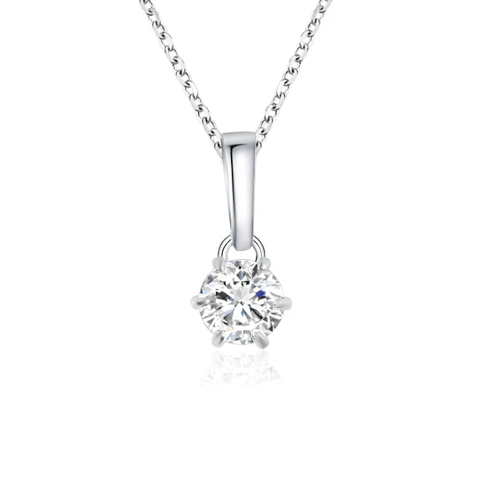 Hot Sale D VVS1 Moissanite Diamond Pendants 14K 18K White Gold Plated Necklace 925 Silver Necklaces