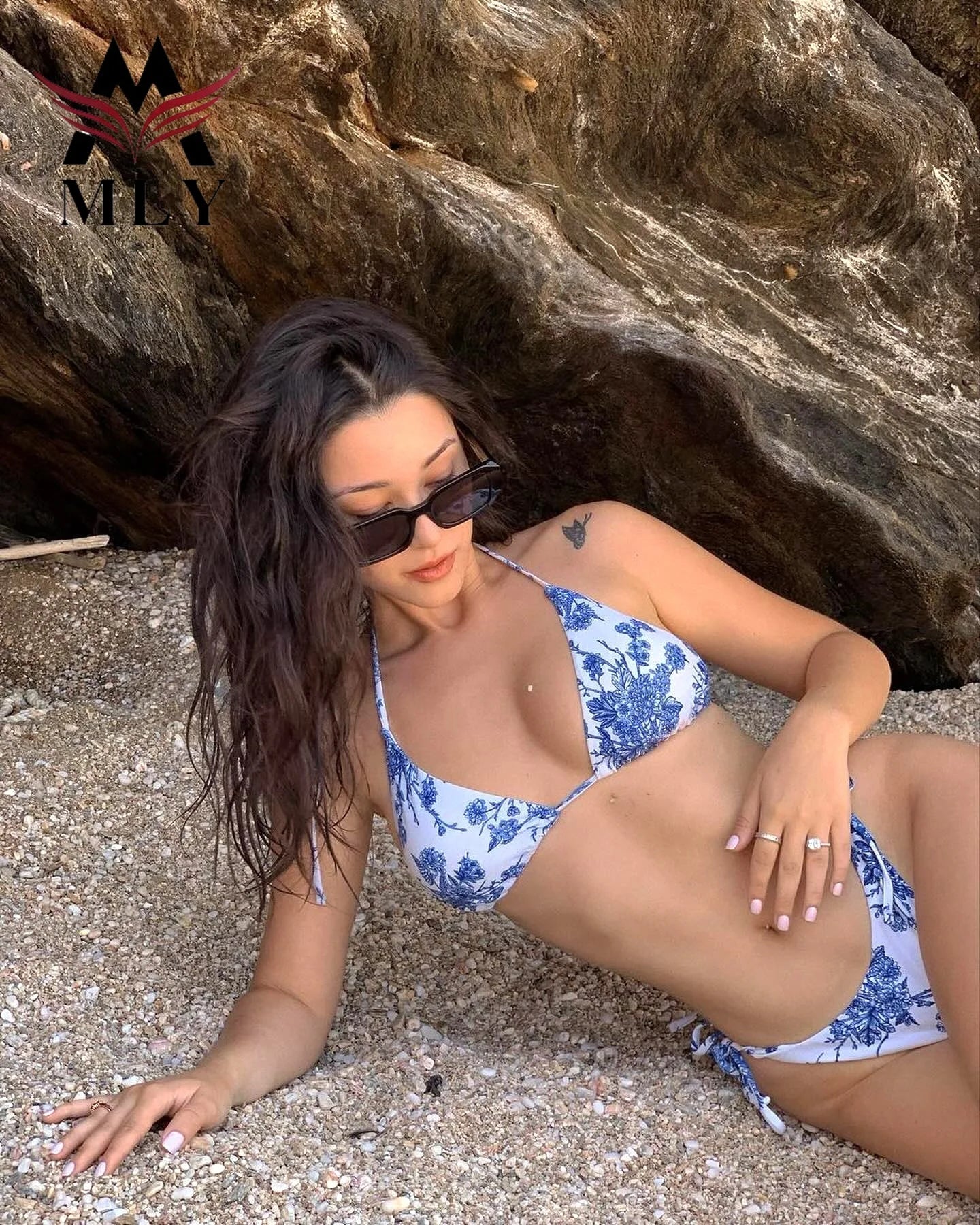 New Trend Swimwear Beachwear Woman Custom Printed Swimsuit Fabric Bikini Set Sexy Swimwear