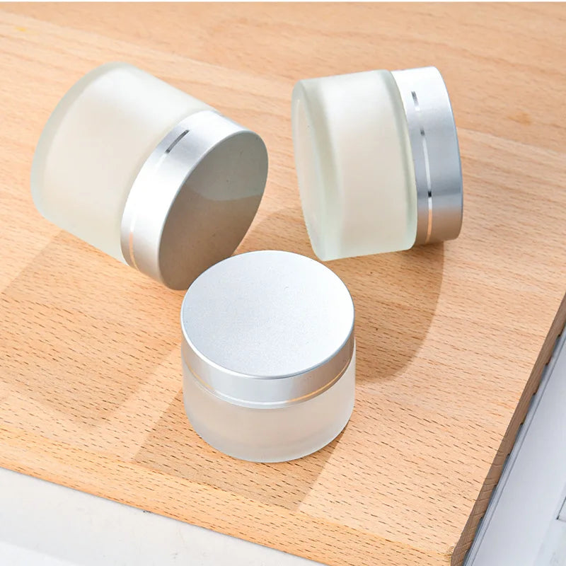 Custom Logo Packaging Box Frosted  Glass Cream Bottle Foundation Mask Bottle Snow Cream Separate Glass Bottle