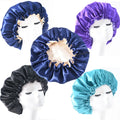 FOCSTAR 2022 Double Layer Reversible Adjustable Satin Bonnet New Year Hair Cover for Bath & Shower Beauty Personal Care Product