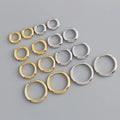 Classic Multi Size 925 Sterling Silver Hoop Earrings 10/12/14/18mm Simple Fine Jewelry 18k Gold Round Earrings