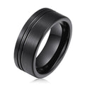 In Stock Rings Jewelry Men Fashion Black Custom Design Ring Brushed Tungsten Ring 8mm Wedding Bands