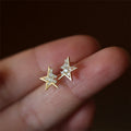 2025 Hiphop Girls Design Sterling Silver Half Star Earrings