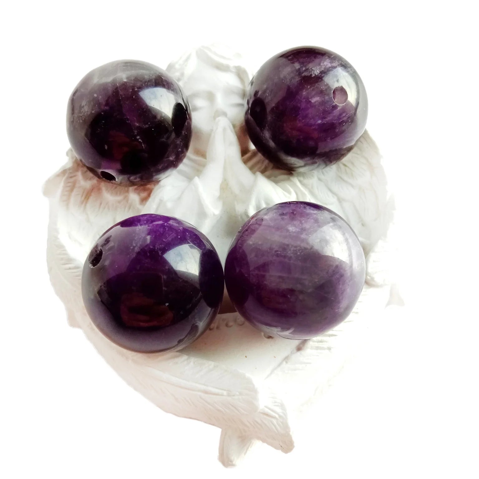 Genuine Natural Amethyst Gemstone Beads 22MM Deep Purple Round Loose Beads