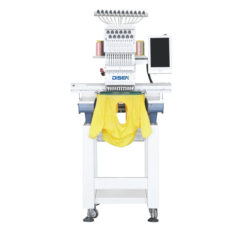 Computer-Controlled Flat Hat Clothes Single Head Embroidery Machine for Home Use Motor 200mm 1000 RPM