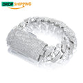 Dropshipping Original Design 18mm Pass Diamond Tester 2 Tones 925 Silver VVS Moissanite Iced Out Cuban Link Bracelet for Men MegaBDM