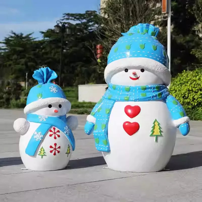 Pop Art Life Size Santa Claus Snowman Statues Resin Reindeer Crafts Fiberglass Gift Box Props for Events Rentals Ornaments