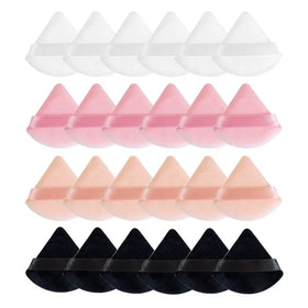Wholesale Bulk Soft Velvet Dry and Wet Makeup Puff Cosmetic Puff Private Label Pink Skin Black White Triangle Loose Powder Puff