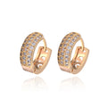 Fashion Design Color Stone CZ Cubic Zircon Gold Plated Mini Huggie Hoop Earrings Womens Earring