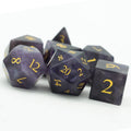 Udixi Polyhedral Custom logo Rpg Dungeons and Dragons Gemstone Amethyst Dice Game Set