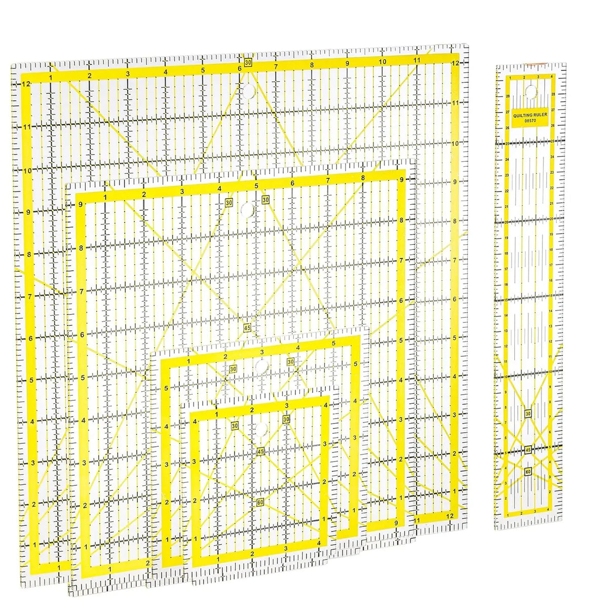 Factory Promotion 6.5x6.5inch 6.5x12inch Sewing Acrylic & Plastic Patchwork Quilting Ruler MegaBDM