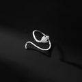 925 Sterling Silver Women Finger Ring Luxury Cubic Zirconia Snake Shape Statement Adjustable Open Thin Rings Fine Jewelry