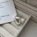 Matte Heart Ring 925 Sterling Silver Modern Love Band Minimalist Statement Jewelry Understated Romantic Gift