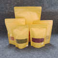 Spot Zipper Lock Brown White Kraft Kraft Paper Self-supporting Bag Food Packaging Zipper Bag with Window