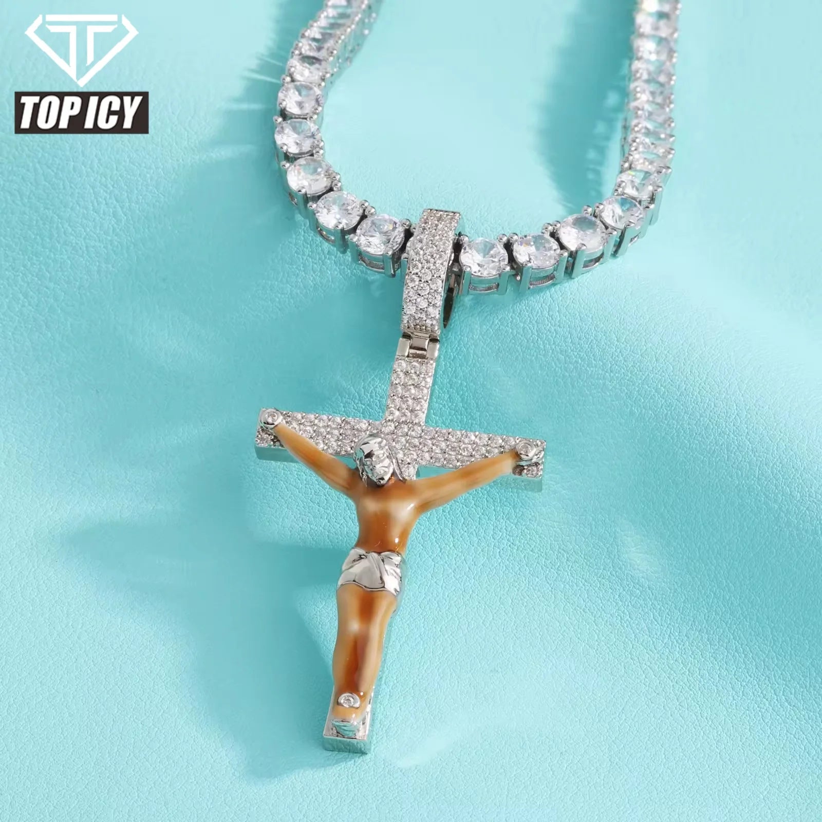 Iced Out Jesus Cross Pendant Jewelry Hot Selling Zircon Cross Pendant Fashion Simple Cross Pendant Necklace Jewelry