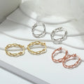 2023 NEW Minimalist European Fashion Jewelry 14K Gold Twisted Circle Hoop Earrings Silver 925 Earrings Women